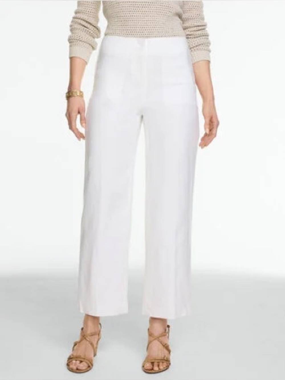 NEW Talbots 10 white signature pants womens $99 summer resort work wear NWT
